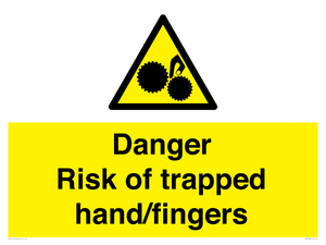 Danger Risk of trapped hand/fingers